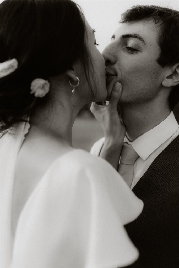 portrait de mariés en noir et blanc - photographe à Bordeaux