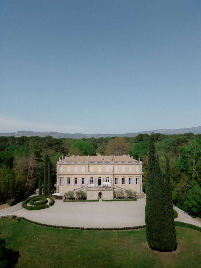 photo vue du ciel domaine de mariage dordogne prise par le photographe